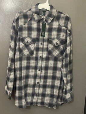 Women's Oversized Long Sleeve Collared Flannel Shirt S